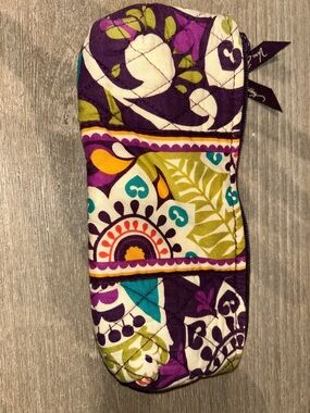 Vera Bradley Floral Quilted Zip Eyewear Pouch in Purple, Green & Teal